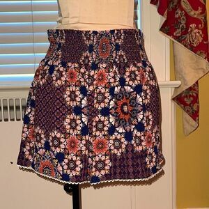 Juniper Blu boho patterned skort NWT M